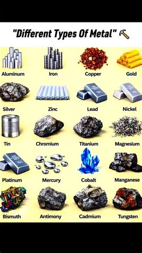 "Different types of metal" 🔨