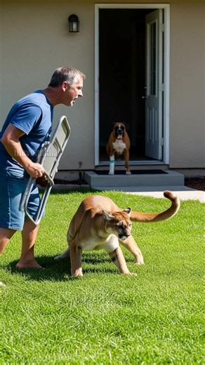 2.4M views · 14K reactions | Man Fights Off Mountain Lion To Save His Dog! #rescue #animals #pets | Vu Bros | Facebook
