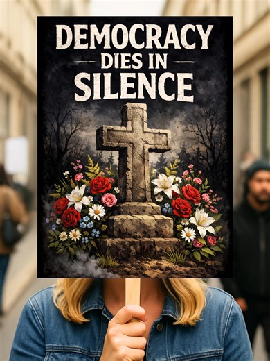 Democracy Dies in Silence Protest Sign: Social Justice, Anti-trump Sign, March 28 Protest Poster, Anti MAGA - Etsy