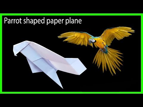 how to make a parrot shaped paper boomerang airplane | origami paper parrot easy | parrot plane