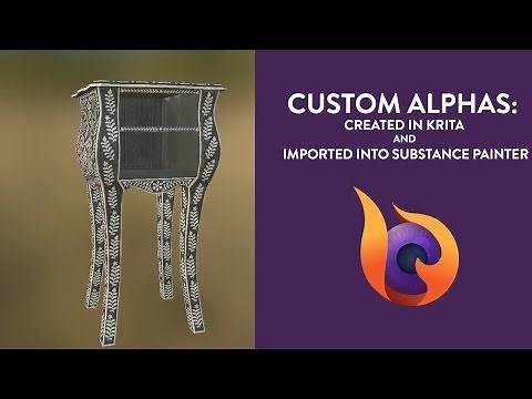 Custom Alphas: Created in Krita and Imported into Substance Painter