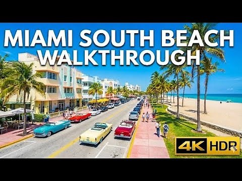 Miami South Beach Walk 4K | Ocean Drive, Muscle Beach & Florida Paradise 2025