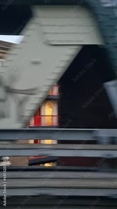 Side Window View During Train Travel to London city of England