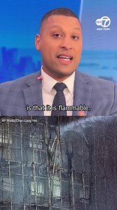 87K views · 970 reactions | The fire sent up a column of flames and thick smoke as it spread on bamboo scaffolding and construction netting that had been set up around the exterior of the housing complex. | ABC7NY | Facebook