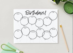 Birthday Chart | for Home, Classroom, Office | Digital Download - Etsy Canada