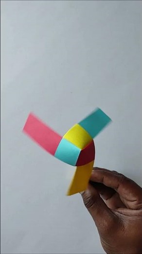 How to Make a Rotating Paper Fan | Paper Fan Origami for Kids | Paper Fan that Spins #Shorts