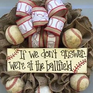 Love it! Such a cool door wreath for baseball families!!! We spent so much time at the field! Get it via my Etsy affiliate link --> http://shopstyle.it/l/yEjb | Princess Pinky Girl