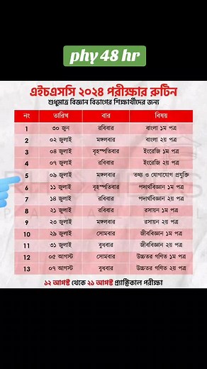 HSC 24 Exam Routine Update 2024