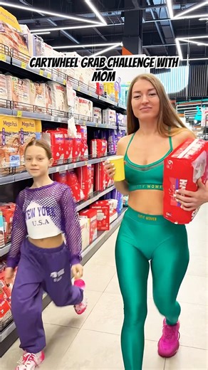 Cartwheel Grab Challenge with Mom