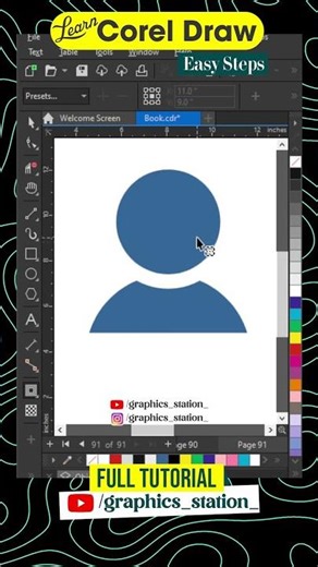 Easy way to create vector icon in coreldraw 🔥 #vectoricon #iconfinder #flaticon #usericon #corel