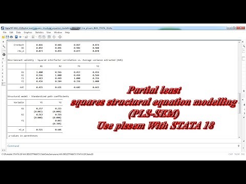 Partial least squares structural equation modelling (PLS-SEM) Use plssem With STATA 18