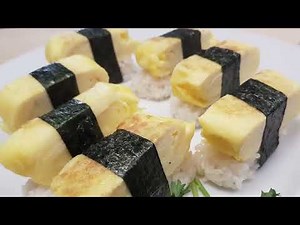 How to Make Japanese Tamagoyaki Tamago Sushi Egg Omelette Sushi. How To Make Egg Sushi Recipe卵焼きの作り方