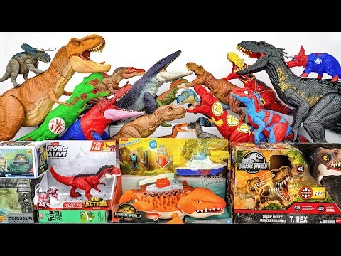 Jurassic World Rebirth Unboxing Review Mosasaurus RC Indoraptor Trex Geosternbergia Triceratop ASMR