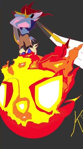 Gigantamax Cinderace riding a meteor from the heavens! #nirvana #pokemon