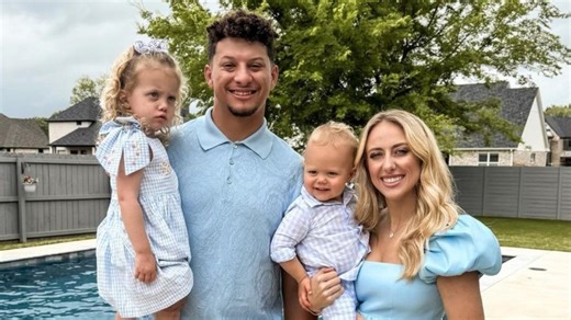 Brittany and Patrick Mahomes' family Easter outfits nail spring 2024's light-blue color trend