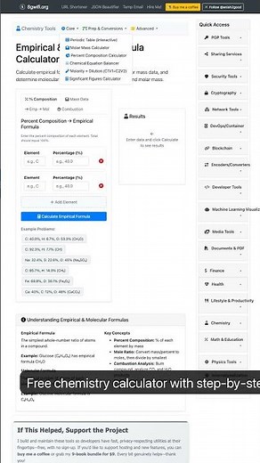 Empirical & Molecular Formula Calculator — in 30 seconds