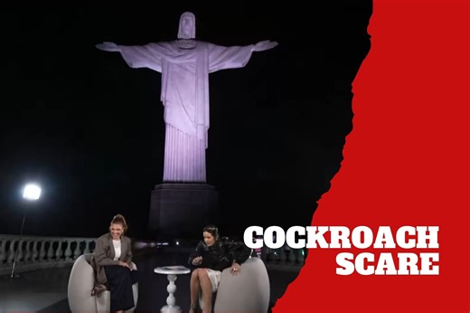 Rosalía running out of an interview because she was scared of a cockroach