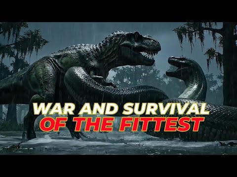 “Titan Clash: Giant Snake vs. Prehistoric Dinosaur – Battle for Survival in the Amazon”