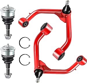Front Upper Control Arms Compatible with Ram 1500 2009-2024 2WD/4WD - Adjustable Tubular Arms w/Ball Joints for 2-4" Lift | Easy Installation