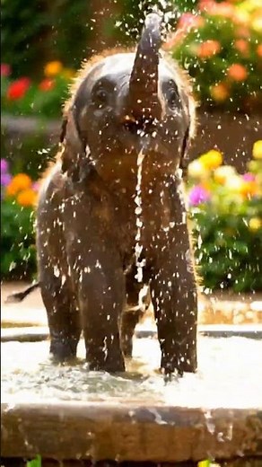 Baby Elephant Splashing for the First Time 🐘 #nature #naturelovers #wildlife #cuteanimals #cute #zoo