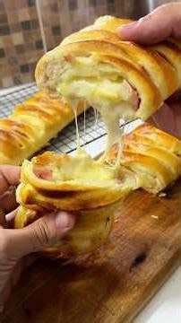 HAM AND CHEESE STUFFED BREAD 🧀