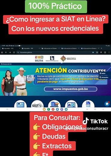 ¿Como ingresar a SIAT en Línea? Con los nuevos credenciales Para Consultar: 👉 Obligaciones 👉 Deudas 👉 Extractos 👉 Et. #consultor #profesionales #empresas #bolivia🇧🇴 #SIN #SantaCruz #NIT #obligaciones #oruro_bolivia🇧🇴 #lapaz_bolivia🇧🇴 #sucrebolivia🇧🇴 #oruro_bolivia🇧🇴 #cochabamba_bolivia🇧🇴