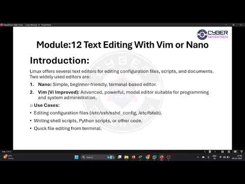 Linux 🐧: Module 12 - Text Editing With Vim or Nano