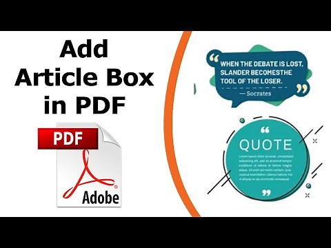 How to add article box in pdf using adobe acrobat pro dc