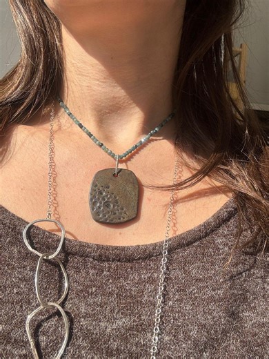 Handmade Ceramic Jewelry Charms, Natural Stone Beaded Chains - Etsy