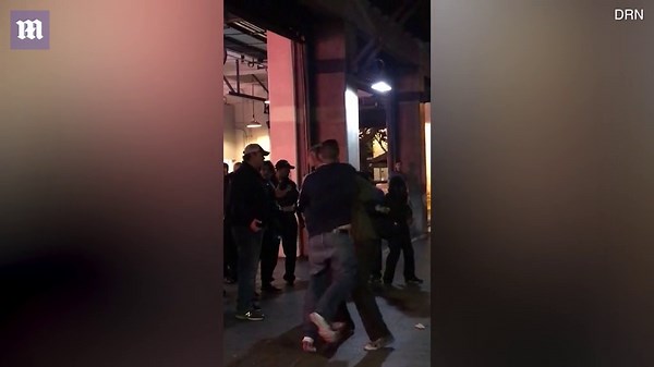 Shocking moment teen smashes attacker over the head with skateboard