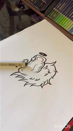 Angel Praying Drawing Artwork.