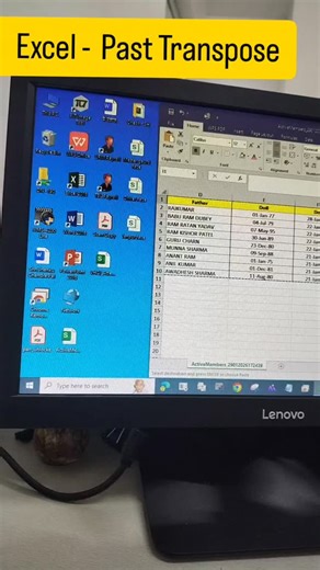 DoliaTech on Instagram: "Past Data Vertical Form Excel Sheet | Easy Method 2026 Hindi #excel #computer"