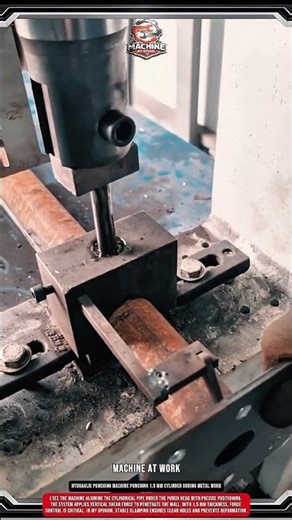 Hydraulic Punching Machine Punching 1.5 mm Cylinder During Metal Work