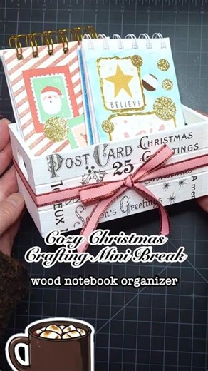 Decoupage a wood organizer with collage paper: Cozy Christmas Crafting Mini Break