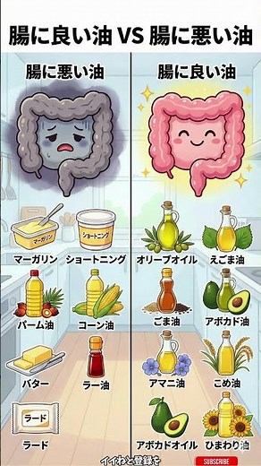【10秒で健康】油を変えるだけでお腹が変わる！腸に良い油 vs 悪い油 徹底比較 🥑🔥