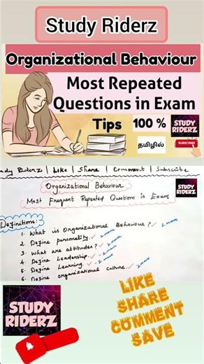 Repeated questions in OB Question Paper| Presentation idea | Tips | @studyriderz