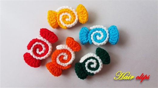 Chocolate Hair Clips Crochet | How to Crochet a Hair Clip for Beginners