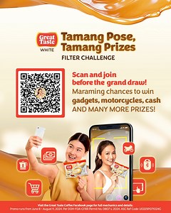 3.4K reactions · 288 shares | Gusto mo bang manalo ng P20,000 cash, P80,000 worth of motorcycles, live meet-and-greet with Kathryn, at marami pang iba’t-bang prizes weekly? 朗 Sumali na sa Great Taste White Tamang Pose, Tamang Prizes Filter Challenge! Visit the Great Taste Coffee Facebook page for full mechanics and details. Promo runs from June 8 - August 11, 2024. Per DOH-FDA-CFRR Permit No. 0807 s. 2024 ASC Ref Code: U0225P071024G | Great Taste Coffee | Facebook