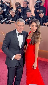 Amal and George Clooney arriving at the #GoldenGlobes | W Magazine