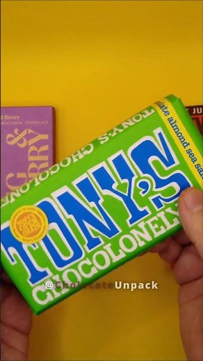 ASMR 🍫 Unpacking [Rare] Dark Chocolate Bars - Tony's Chocolonely Dark Chocolate Almonds & Sea Salt