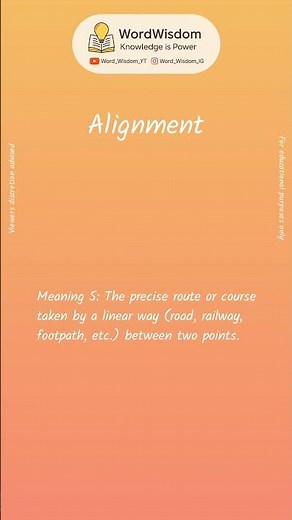 What does "Alignment" mean? | English vocabulary shorts | #alignment #wordwisdom