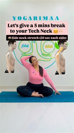 53K views · 1.3K reactions | Let’s give a 5 mins break to your Tech Neck 珞﫶覆Side neck stretch (20 sec each side)覆Isometric flexion (20 sec )覆Isometric extension (20 sec)覆Neck flexion & extension (10 sec each side)覆Head lifts (10 reps)覆Side head lifts (10 reps each side)Take small breaks to heal your neck珞Happy Practising 﫶覆 #TechNeck #TechNeckRelief #MobilityMatters #yogacommunity #yoga #yogapractice #yogalifestyle | yogarimaa | Facebook