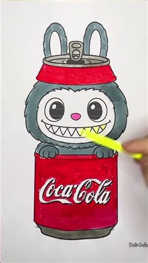 Coloring a cute Coca-Cola character! ❤️ Watch how the colors come to life! #colors colors Pages🥰😻￼