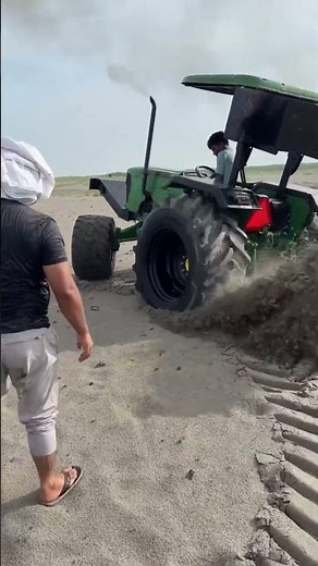 John Deere Tractor Stunt | Tyre Drift in Sand & Powerful Off-Road Action #ytshorts #tractorstunt