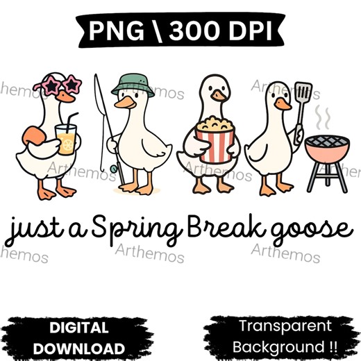 Funny Spring Break Goose PNG – Black and White Text (digital Download) - Etsy UK