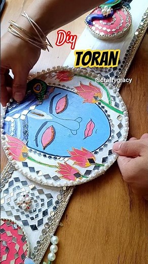 diy door toran design | toran with waste material #diwali2025 #toranbandhanwar #shortsfeed #shorts