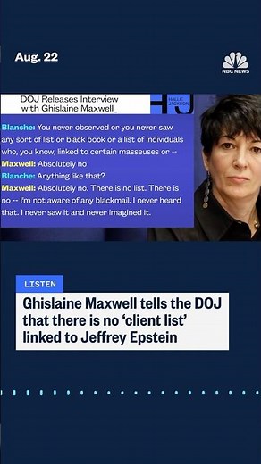 Ghislaine Maxwell tells the DOJ that there is no 'client list' linked to Jeffrey Epstein