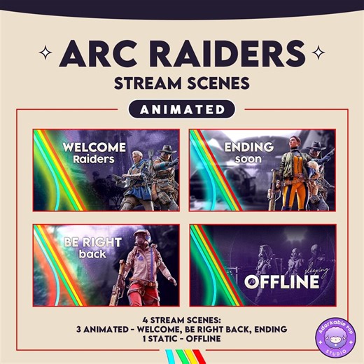 Arc Raiders Twitch Overlay | Animated Scenes | Kick | Youtube | Pack of 4x Scenes for AR - Etsy