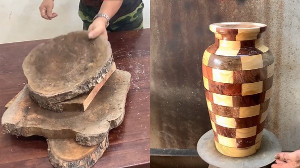 Unique Design Vase Crafted with Creative Wood Turning
