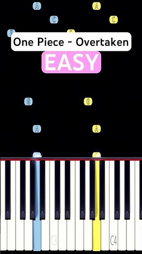 One Piece - Overtaken 🏴‍☠️ (EASY Piano Tutorial) | #shorts #piano #tutorial #pianotutorial